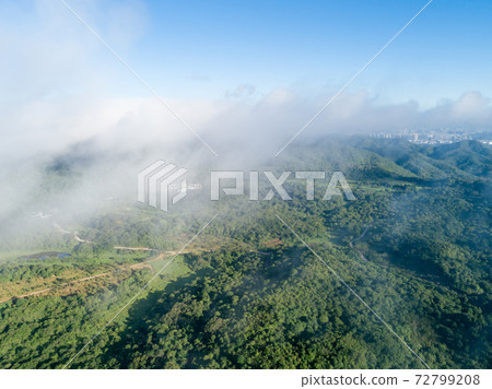Aerial view of landscape of sunrise mountains Aerial view of landscape of sunrise mountains 72799208