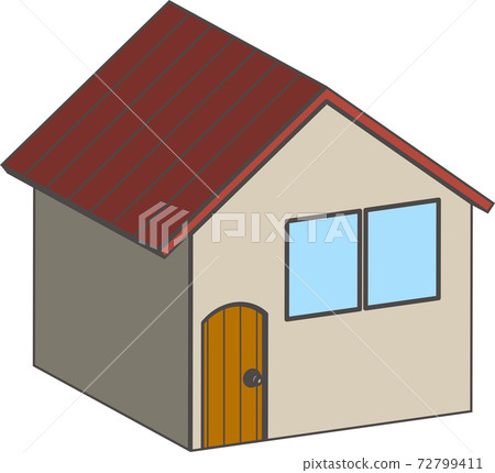 不簡單的普通房屋的圖示（帶線） 72799411