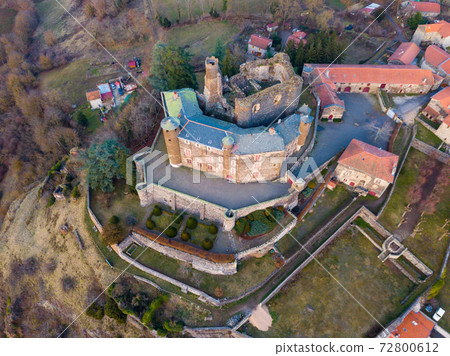 Aerial view of Chateau de Bouzols, France 72800612