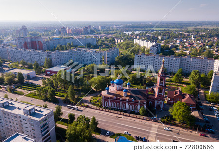 Aerial view of Orekhovo-Zuyevo with Cathedral of Nativity of Blessed Virgin Aerial view of Orekhovo-Zuyevo with Cathedral of Nativity of Blessed Virgin 72800666