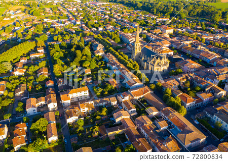 Aerial view of french city Mirepoix Aerial view of french city Mirepoix 72800834