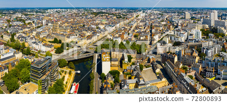 Rennes city with modern apartment buildings , Brittany region, France Rennes city with modern apartment buildings , Brittany region, France 72800893