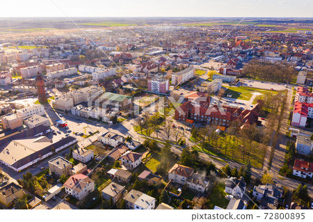 Panoramic view from the drone on the city Sroda Wielkopolska. Poland Panoramic view from the drone on the city Sroda Wielkopolska. Poland 72800895
