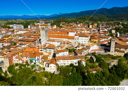 Aerial view on the city Cividale del Friuli. Italy 72801032