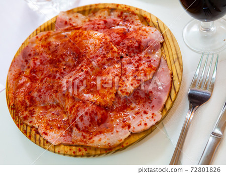 Tasty lacon galician boiled ham on a plate Tasty lacon galician boiled ham on a plate 72801826