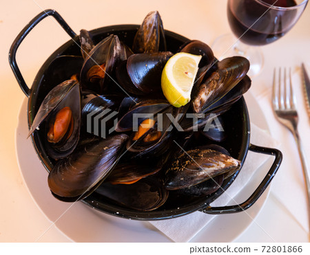 Steam cooked mussels Steam cooked mussels 72801866