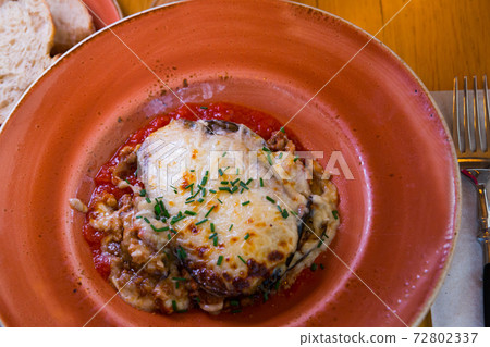 Portion of delicious moussaka 72802337