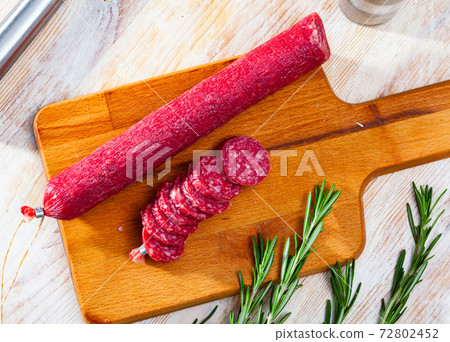 Sliced dry cured pork sausage Fuet Nobleza Sliced dry cured pork sausage Fuet Nobleza 72802452