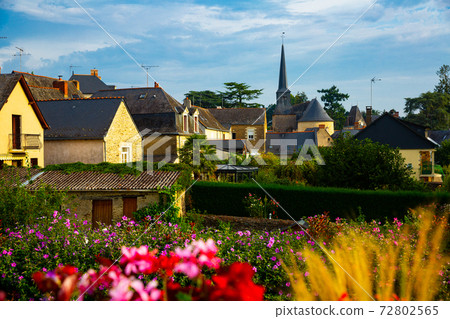 View of houses and church of Grez-Neuville View of houses and church of Grez-Neuville 72802565