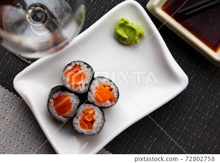 Sushi maki with salmon Sushi maki with salmon 72802758