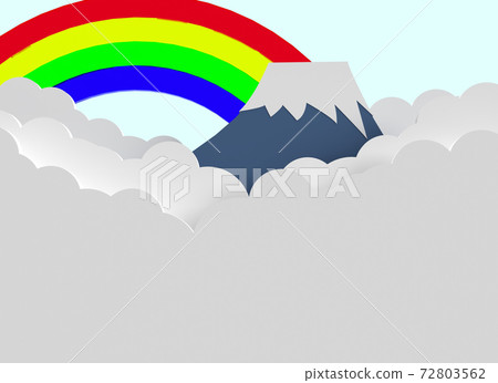 Rainbow, Mt. Fuji and sea of clouds 72803562