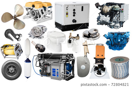 Set of yacht parts isolated on white Set of yacht parts isolated on white 72804821