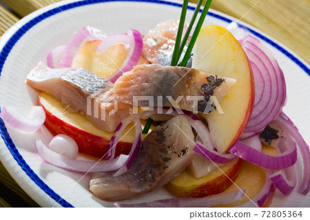 Norwegian dish - Salad Herring with apples 72805364
