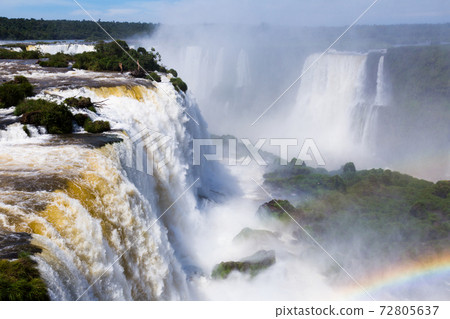 Waterfall Cataratas del Iguazu on Iguazu River, Brazil 72805637