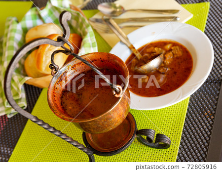 Copper cauldron with Slovenian Bograc Copper cauldron with Slovenian Bograc 72805916