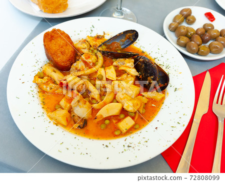Appetizer cooked fried cuttlefish with spicy sauce Appetizer cooked fried cuttlefish with spicy sauce 72808099