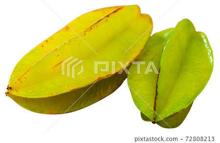 Carambola fruit on white closeup Carambola fruit on white closeup 72808213