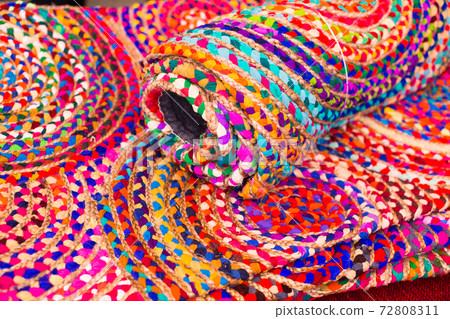 Imafe of colored handmade carpet close up Imafe of colored handmade carpet close up 72808311