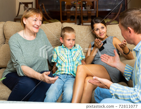 Marrieds with grandmother and little son Marrieds with grandmother and little son 72811077