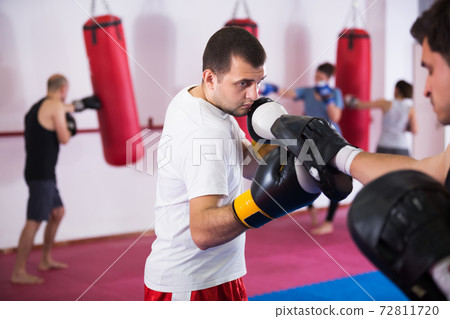 Two athlete men boxing Two athlete men boxing 72811720