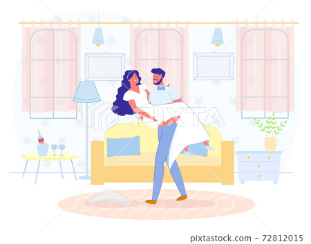 Vector Banner, First Wedding Night New Family. Vector Banner, First Wedding Night New Family. 72812015