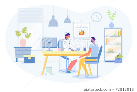Man Patient at Doctor Appointment in Clinic Office Man Patient at Doctor Appointment in Clinic Office 72812018