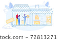 Realtor Showing Interior of House to New Ownership 72813271