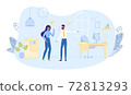 Business Woman and Man Arguing and Having Quarrel 72813293