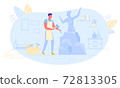 Sculptor Working on Sculpture Making Female Figure 72813305