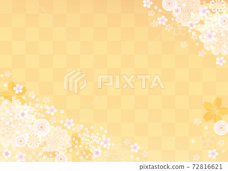 Background material-Japanese pattern cherry blossoms 5 72816621