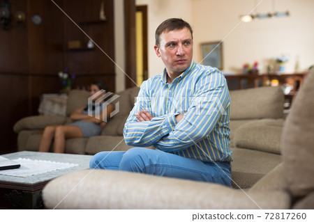 Man upset after discord with wife Man upset after discord with wife 72817260