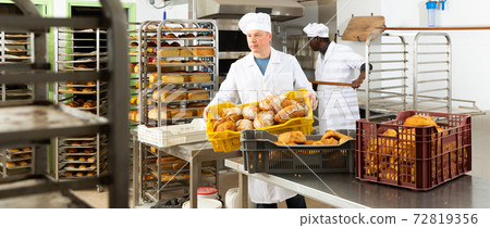 Bakers working in bakehouse 72819356