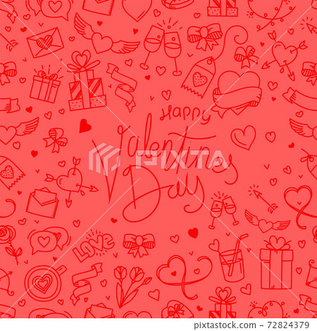 Valentines Day greeting card with inscription Valentines Day greeting card with inscription 72824379
