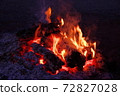 Bonfire flame at night 72827028