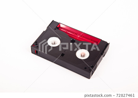 Small old MiniDV format video cassette, isolated on white background 72827461