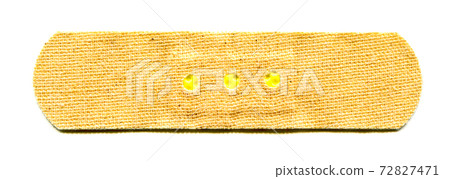 Beige cloth band aid isolated on white background 72827471