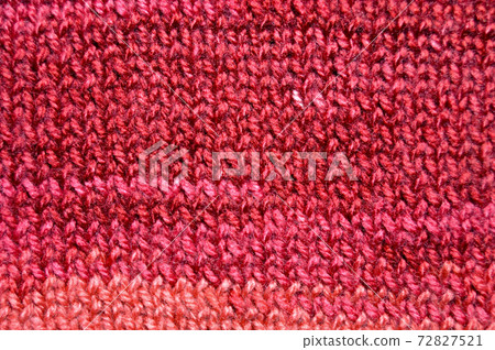 Handmade knitted fabric red wool background texture 72827521