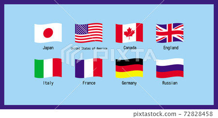 世界各國國旗G8設置插圖*如果俄羅斯被刪除，它將是G7矢量 72828458