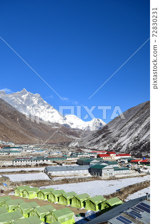 View of Dingboche village, Himalayas, Nepal View of Dingboche village, Himalayas, Nepal 72830231