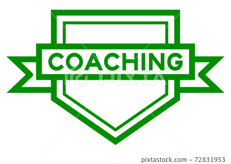 Vintage green color pentagon label banner with word coaching on white background Vintage green color pentagon label banner with word coaching on white background 72831953