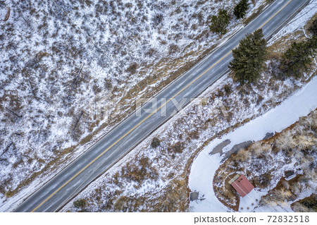 mountain highway aerial view 72832518