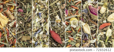 Chinese herbal blend tea collage Chinese herbal blend tea collage 72832612