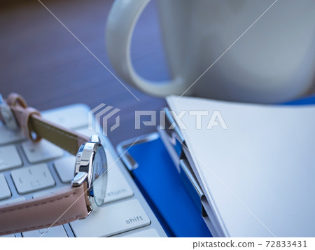 Business image, binder, documents, PC, women 72833431