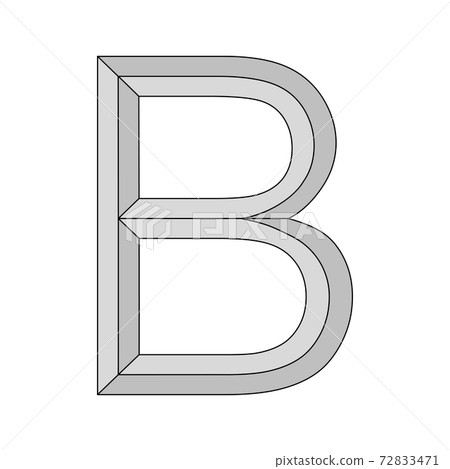 logo three-dimensional letter B, vector capital second letter alphabet b symbol privacy and origin 72833471
