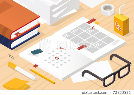 Isometric Planning The Week Illustration Isometric Planning The Week Illustration 72833525
