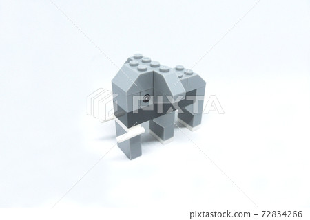 The shape of an elephant made from colorful plastic toy bricks isolated on white background. The shape of an elephant made from colorful plastic toy bricks isolated on white background. 72834266
