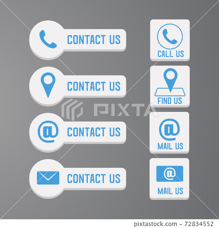 Contact Us Button Set In Flat Design Icon... - Stock Illustration ...