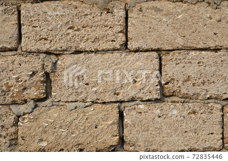 The masonry walls bonded with cement. Background. 72835446