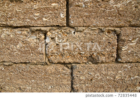 The masonry walls bonded with cement. Background. 72835448