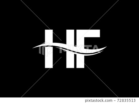 Hf modern letter logo design with swoosh Vector Image